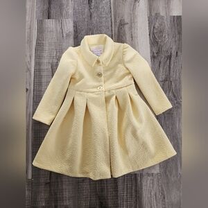 Classic Bonnie Jean  Girls' Yellow Pleated Coat